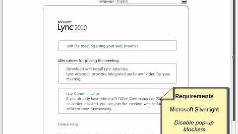 Lync 2010 | Join online meetings with the Lync Web App