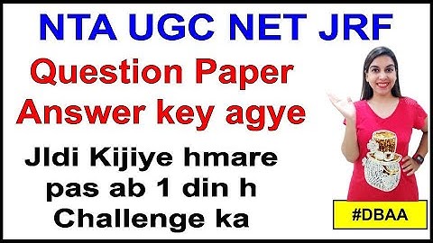 NTA NET Question Paper Answer key agye | Jldi Kijiye hmare pas ab 1 din hChallenge ka | Navdeep Kaur
