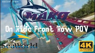 Front Row POV Experience the Thrill of Mako Roller Coaster at SeaWorld Orlando 4K Video