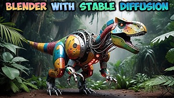 Blender with Stable Diffusion XL Tutorial - Robot dinosaur - img2img