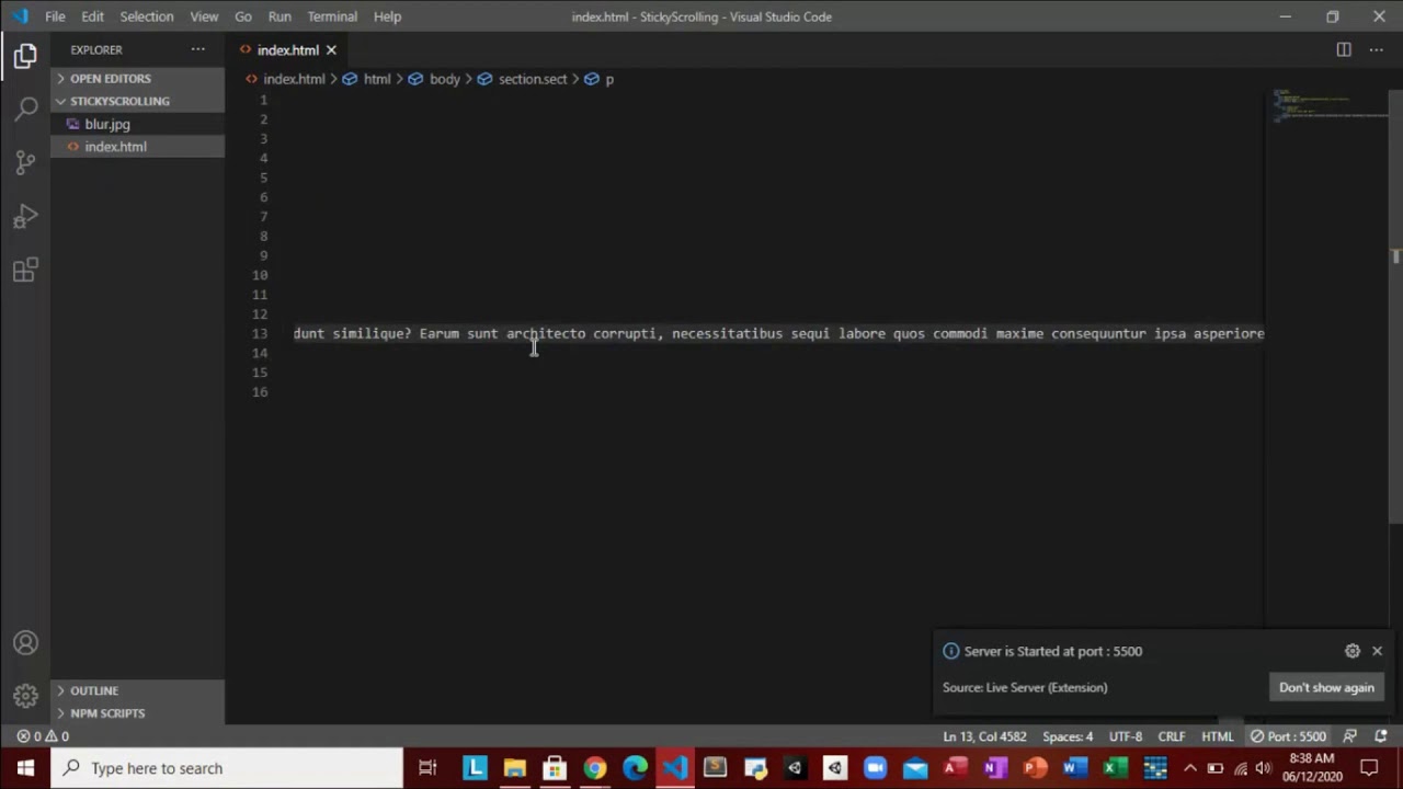 How to do Sticky Scrolling on your Website in Html and CSS - YouTube