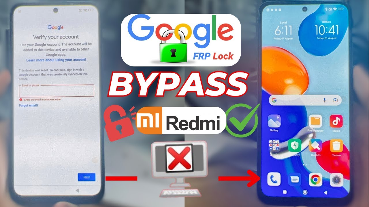 Redmi Note 11 Frp Bypass Whithe Pc || Android 13/14 || Frp Unlock Redmi New Security Update