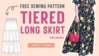 Ultra Feminine Tiered Skirt Pattern [FREE Printable PDF Pattern   How To Sew Guide]
