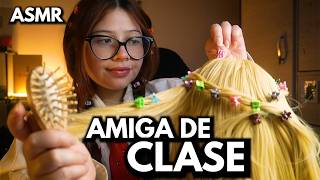 ASMR 👯‍♀️Class friend styles your hair nicely 💁🏻‍♀️ and gently // ASMR with a soft voice screenshot 3