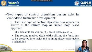 Lecture video 18CS44 module3 Embedded firmware and other system components Lorate Shiny
