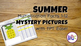 How to Learn Multiplication Facts 1-12 with Summer Mystery Pictures