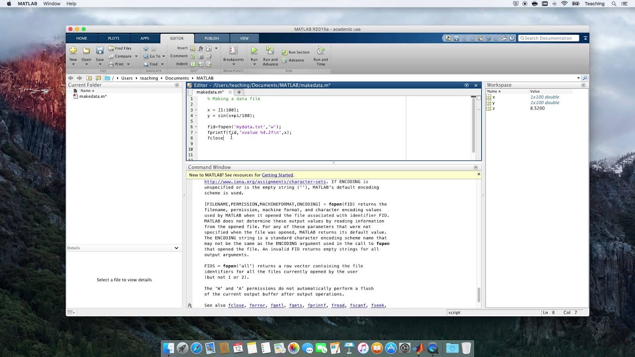 Computational Physics Video 10 - Reading and Writing Data with fprintf ...