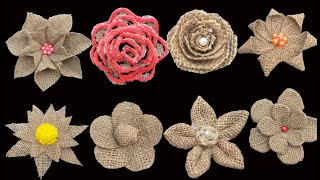 9 easy jute burlap flowers making tutorial | jute rope flowers making for decoration