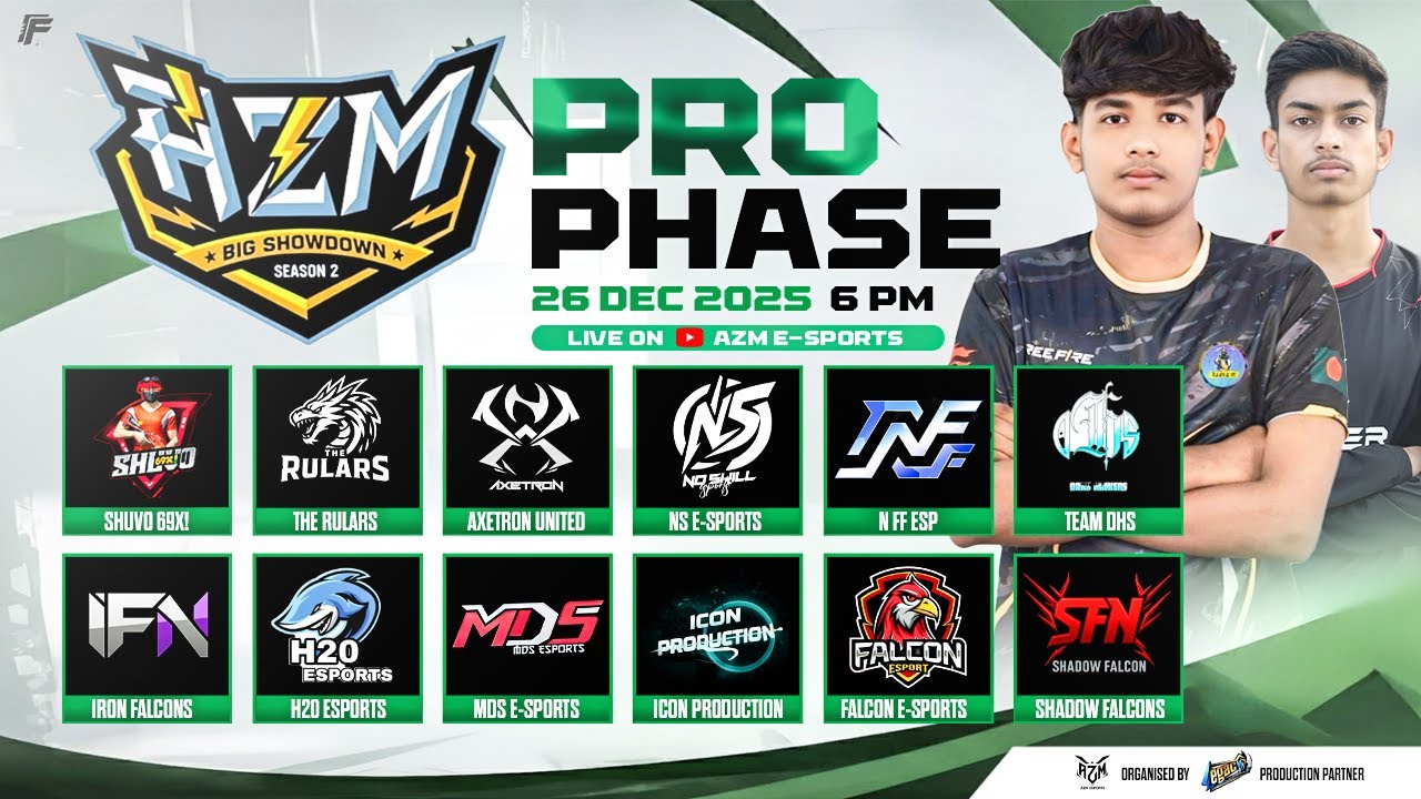 [🔴LIVE] PRO PHASE| AZM BIG SHOWDOWN SEASON 2| MANAGEMENT BY- AZM E ...