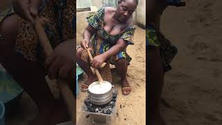 Ghana Food Cooking In Village (akple and oiless ademedetsi)
