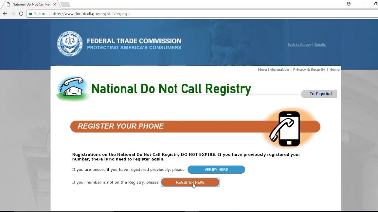 How to sign up for the Do Not Call Registry YouTube