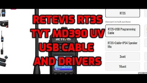 RETEVIS RT3S/TYT MD380 uv - USB CABLE AND DRIVERS -LINKS