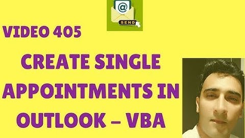 Learn MS Excel - Video 405- VBA - Create Outlook Appointment in Calendar
