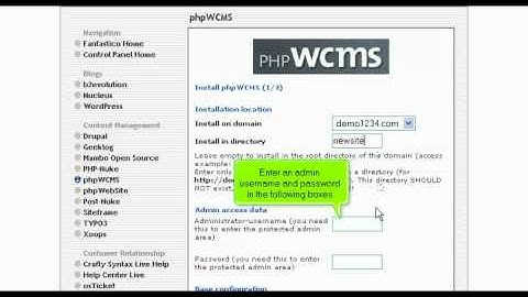 WHB Presents: Installing phpWCMS from Fantastico