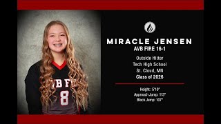 Miracle Jensen - Outside Hitter - Class of 2026 - AVB FIRE 2023