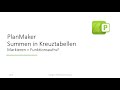 PlanMaker Summen in Kreuztabellen