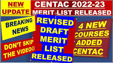 CENTAC BIG NEWS | REVISED DRAFT MERIT LIST RELEASED | LAST DATE FOR OBJECTION 03/09/2022 10:00PM