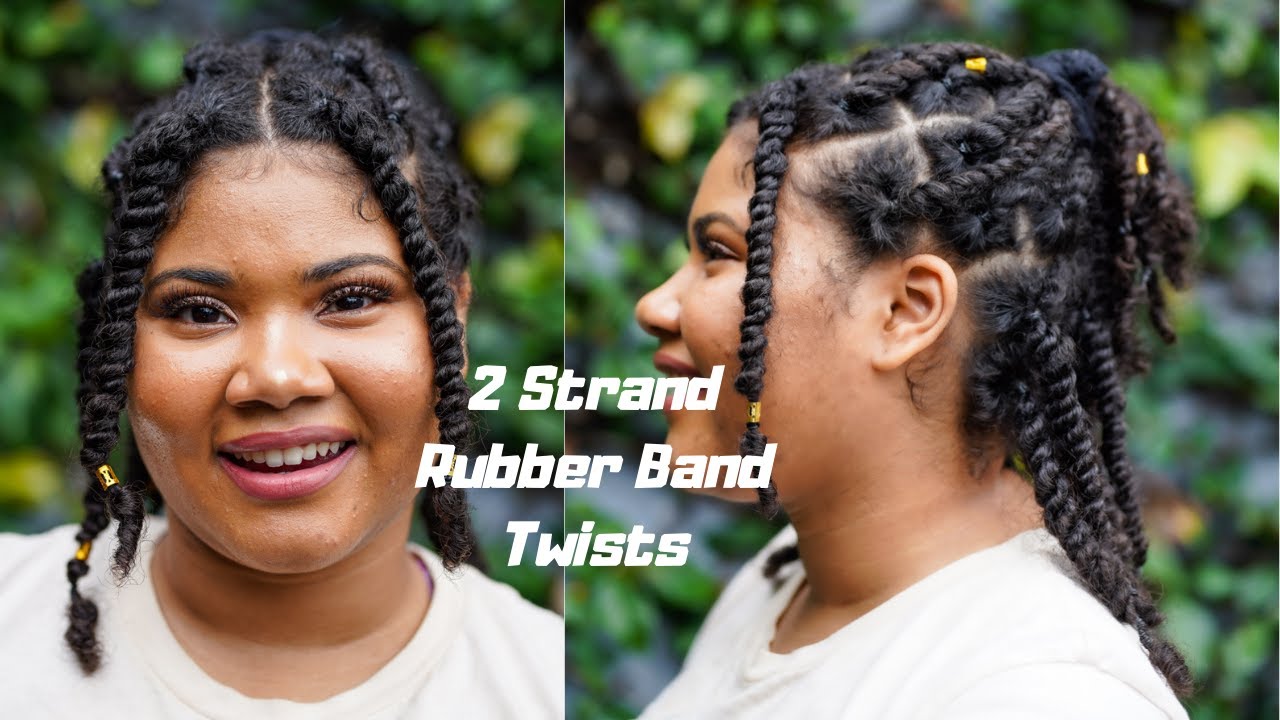 Easy 2 Strand Rubber Band Twists No Hair Added YouTube