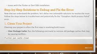 How to Solve the Flutter Debug Issue: "Exception: Build Process Failed"