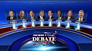 Bret Baier announces the lineup for the Fox News/Google Republican debate