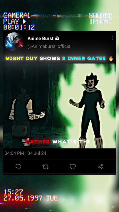 Might Duy Shows 8 Inner Gates 🔥 || #shorts #shortvideo #naruto #narutoshippuden #mightguy #viral