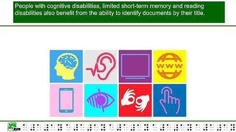Creating Accessible Excel files:  Chapter One:  Creating a Meaningful Workbook Title