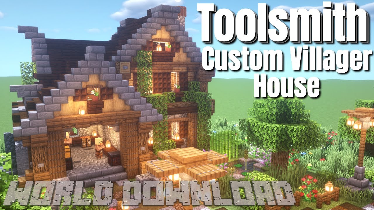 Minecraft Custom Villager Houses How To Make A Toolsmith S House World Download Schematic 2020 Youtube