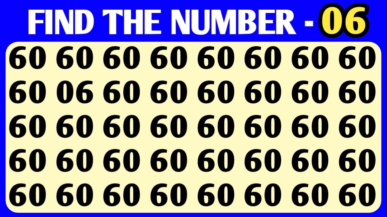 EYES TEST - CAN YOU FIND THE MISTAKE IN TRICKY NUMBERS AND LETTERS ...