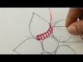 hand embroidery tutorial with checkered stitch and french knot