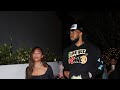 Jordyn Woods and Karl Anthony Towns exit a late dinner at Catch Steak LA in West Hollywood, CA