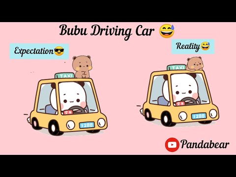 Pandabear - When she drive car, expectations vs reality 😎😅 | Peach Goma