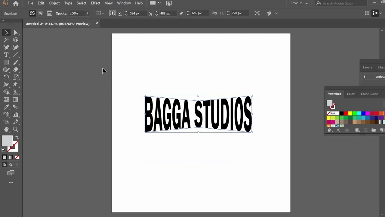 how-to-use-envelope-distort-on-type-in-adobe-illustrator-tutorial-youtube
