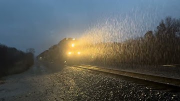 Heavy Freight Train Vs Rainy Weather