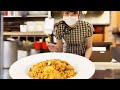 マジ美味い創作チャーハンの名は。【海老とマッシュの香辣醤炒飯】　fried rice with shrimps and mushroom hot spicy style.