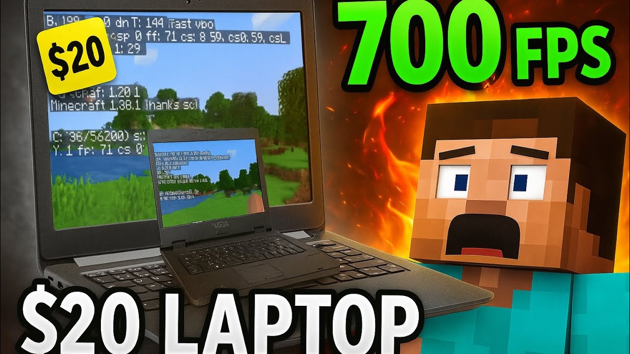 Computer Running Minecraft Running Minecraft at 700 Fps on a $20 laptop | No GPU | Fps boost - YouTube