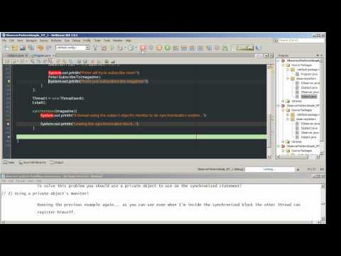 Observer Design Pattern Handling Multithreading part 1 of 2 - Example using Java