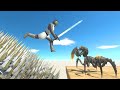 Long Jump Over Giant Rotor Full of Spikes - Animal Revolt Battle Simulator