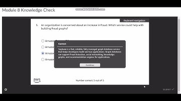AWS Academy Data Engineering Module 8 Knowledge Check Answers