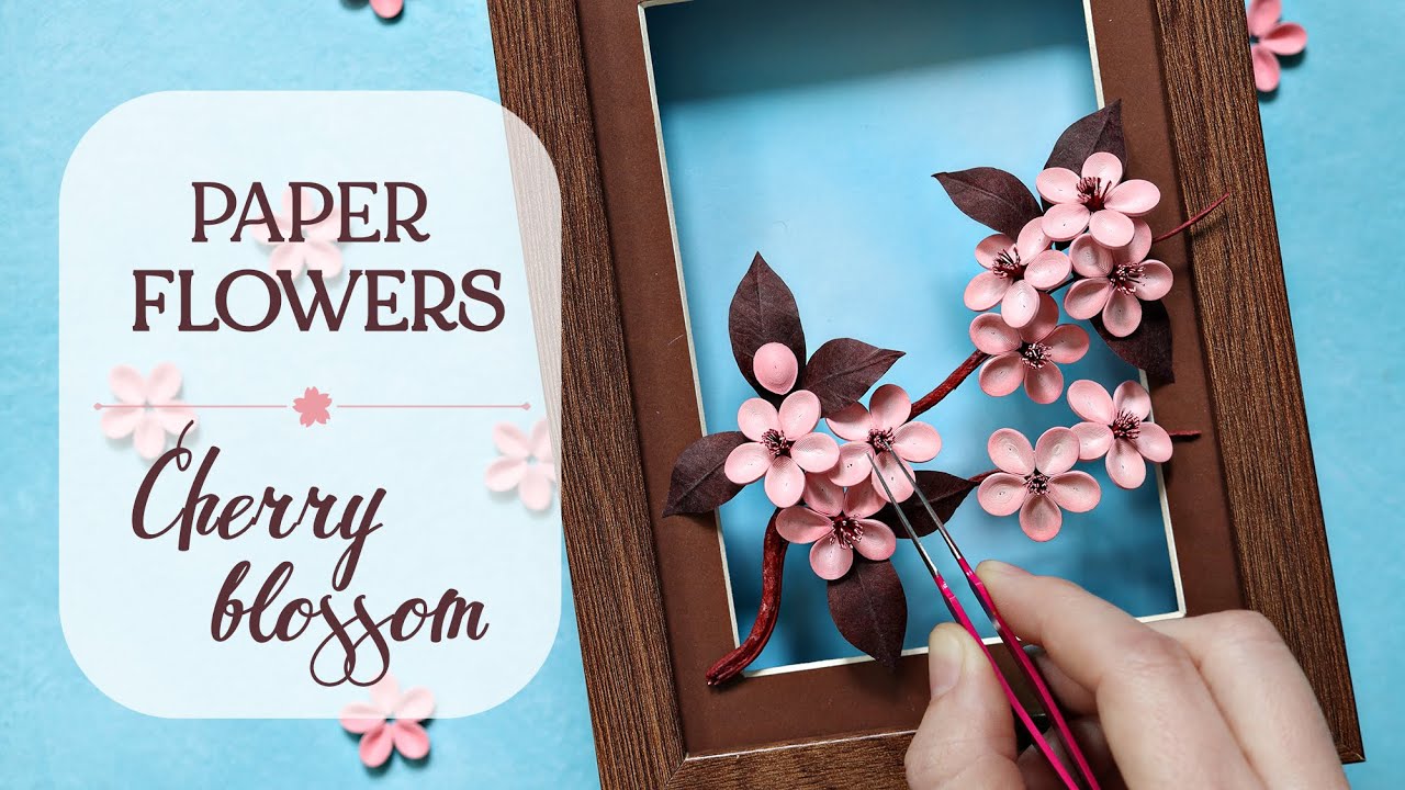 Paper Quilling Cherry Blossom 🌸 Pink Sakura 🌸 Spring Crafts