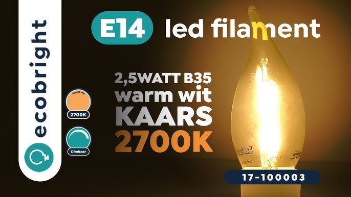 Led filament E14 kaarslamp flame 1W (B35)