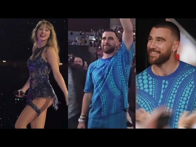 Travis Kelce REACTING To Taylor Swift at the Eras Tour Show for 3 Minutes straight... class=