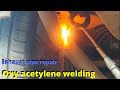 Exhaust pipe repair: Oxy-acetylene gas welding