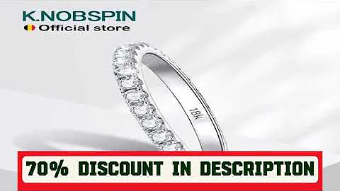 A must-have product! KNOBSPIN 2mm D Color Moissanite Ring 925 Sterling Sliver Solid 18k White Gold