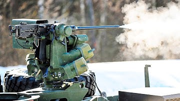 U.S. Army Soldiers FIRING Remote-Controlled Machine Gun