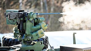 U.S. Army Soldiers FIRING Remote-Controlled Machine Gun