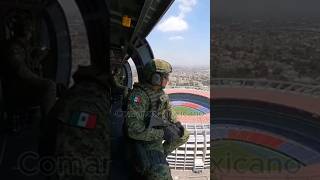 Militares Cuidan Estadio Azteca desde Helicoptero