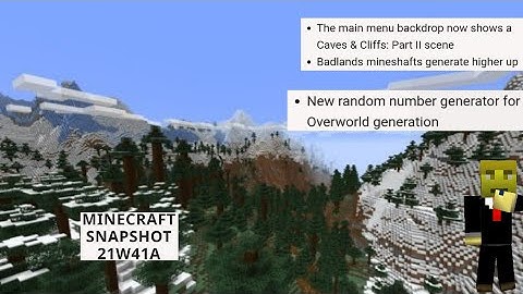 Minecraft net: snapshot 21w41a released! added caves&cliffs II background and more cave changes!