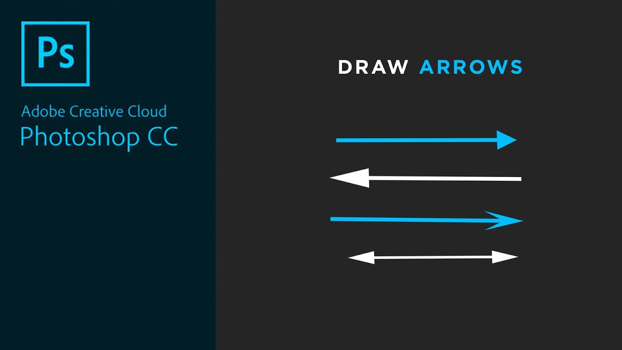 Drawing a line, arrow and arrowhead in Photoshop CC