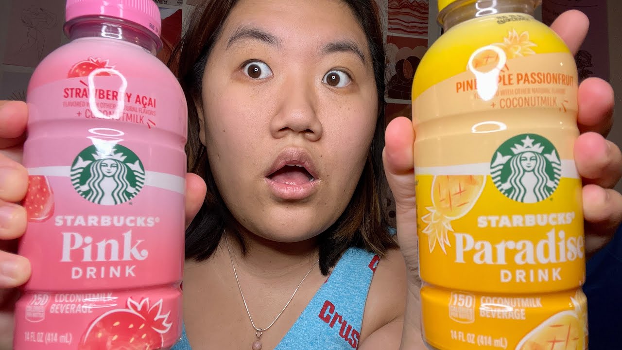 Starbucks pink drink and paradise drink review YouTube