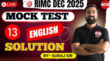 RIMC DEC 2025 OFFLINE ENGLISH TEST - 13 QUESTION Class RIMC DEC 2025 BY - SURAJ SIR l #doa